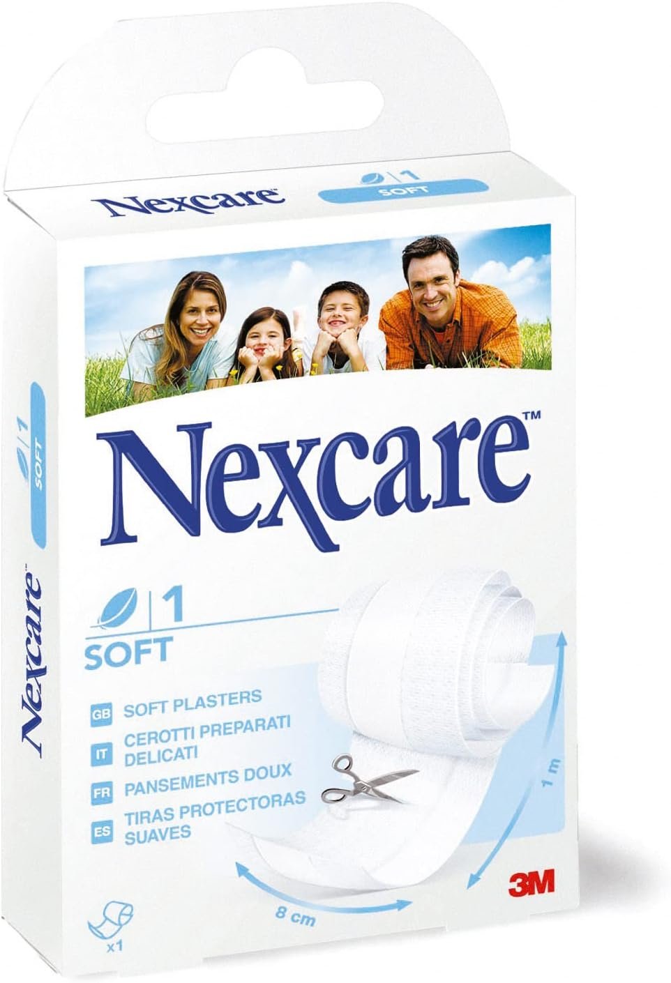 3M PANSEMENT NEXCARE™ SOFT 8 CM X 1M BLANC A DECOUPER "9871009