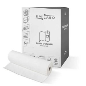 EMILABO DRAP D'EXAMEN EMILABO LISSE BLANC 2 PLIS 50x35 135 FTS "DE135L