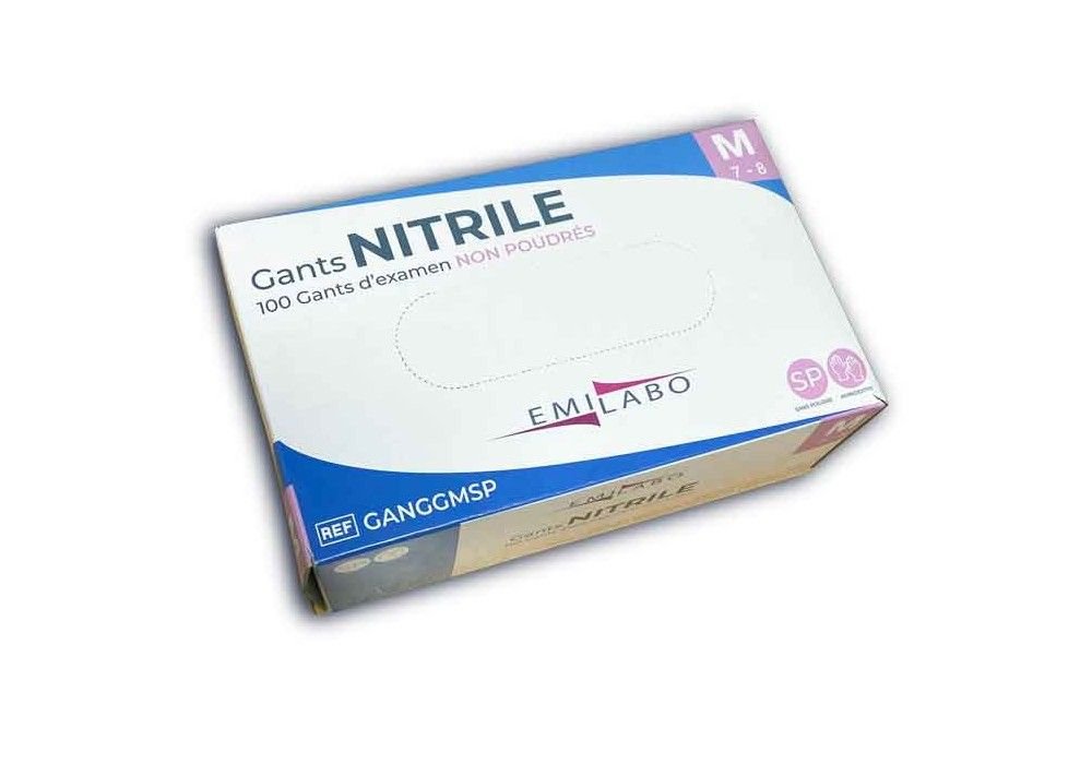 EMILABO GANT D'EXAMEN EMILABO NITRILE NON POUDRE T7/8 M "GANGGMSP