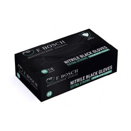 F.BOSCH GANTS D'EXAMEN NITRILE NOIR NON POUDRES TAILLE M  "FBGLVE3023