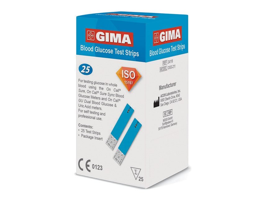 GIMA BANDELETTES GLUCOSE pour Glucomètre "24118
