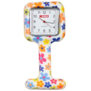 GIMA MONTRE INFIRMIÈRE EN SILICONE - carrée - fleurs "20462