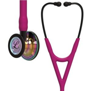 LITTMANN STETHOSCOPE 3 M LITTMANN CARDIOLOGY IV DOUBLE PAVILLON FRAMBOISE ED RAINBOW BRILLANT  "6241