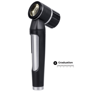 LUXAMED DERMATOSCOPE LUXASCOPE LED 2.5 V, NOIR AVEC EMBOUT DE CONTACT AVEC GRADUATION "LX.C1.516.114