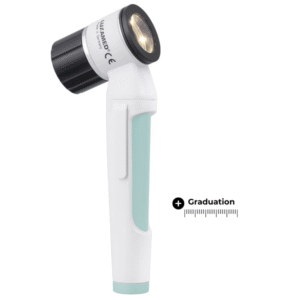 LUXAMED DERMATOSCOPE LUXASCOPE LED 2.5 V, VERT JADE AVEC EMBOUT DE CONTACT AVEC GRADUATION "LX.C1.516.954