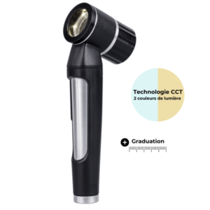 LUXAMED DERMATOSCOPE LUXASCOPE LED CCT, NOIR AVEC EMBOUT DE CONTACT AVEC GRADUATION "LX.C1.716.114