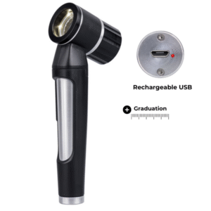 LUXAMED DERMATOSCOPE LUXASCOPE LED USB 3.7 V, NOIR AVEC EMBOUT DE CONTACT AVEC GRADUATION "LX.C1.526.114