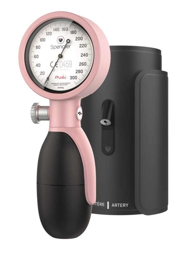 SPENGLER TENSIOMÈTRE MOBI - MODELE ADULTE BRASSARD VELCRO ROSE - CORAIL - NOIR POUDRE TM "513703