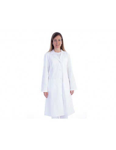 TABLIER MÉDICAL BLANC - coton/polyester - femme taille XS (F36) "21401