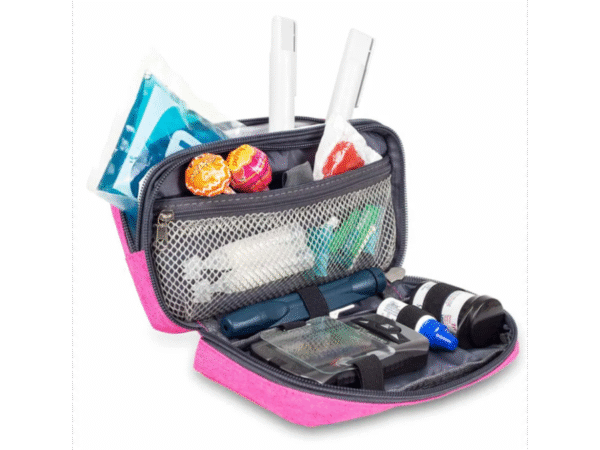 DIABETIC - TROUSSE ISOTHERME POUR TRANSP. MATERIEL DIABETIQUE - TISSU - ROSE EB14018