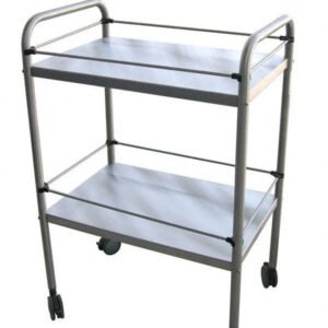 GUERIDON INOX 60X40X80CM 3 PLATEAUX avec GALERIE AMOVIBLES OSA6041