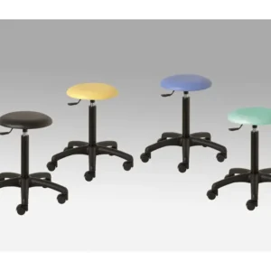 TABOURET ERGONOMIQUE PRISCA PIED ABS NOIR SUR ROULETTES SELLERIE NOIRE PRISCA/ONE
